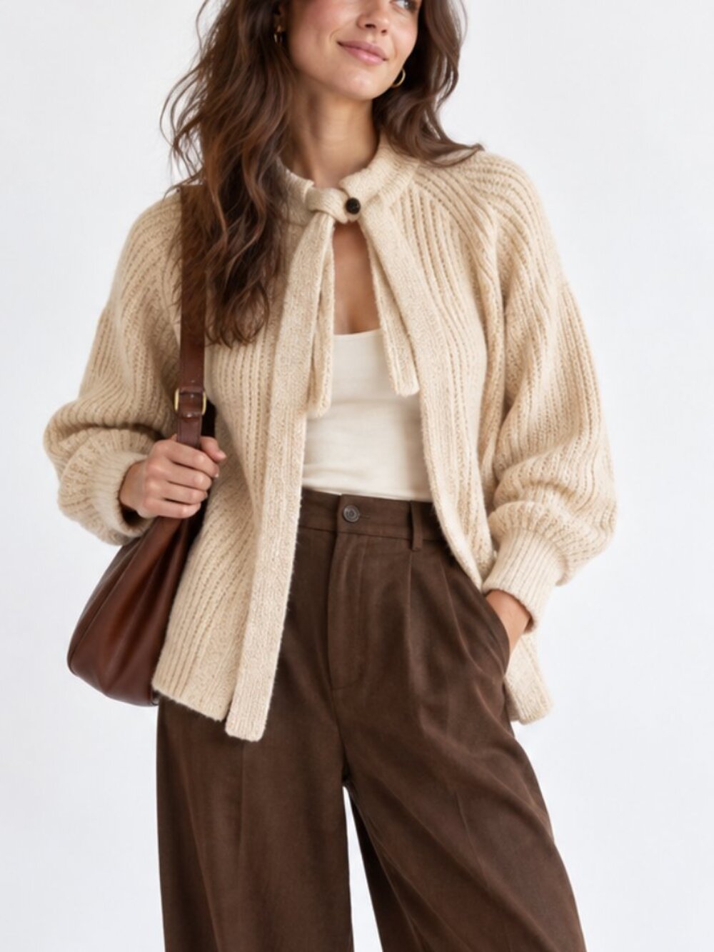 Vintage The Committee 100% Wool Fisherman Knit Cardigan Sweater Best Fit XS/S